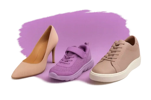 Home 1 Shoe images with purple background